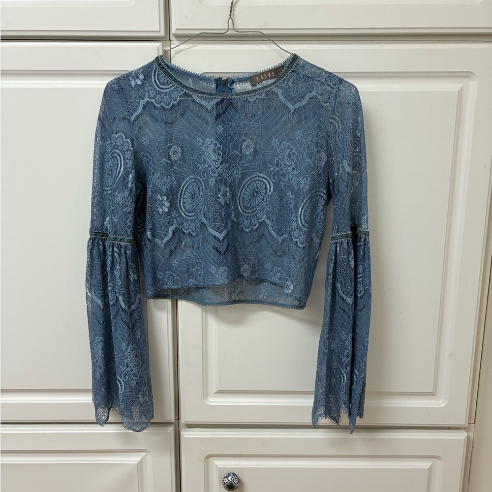 Essue Blue Lace Blouse